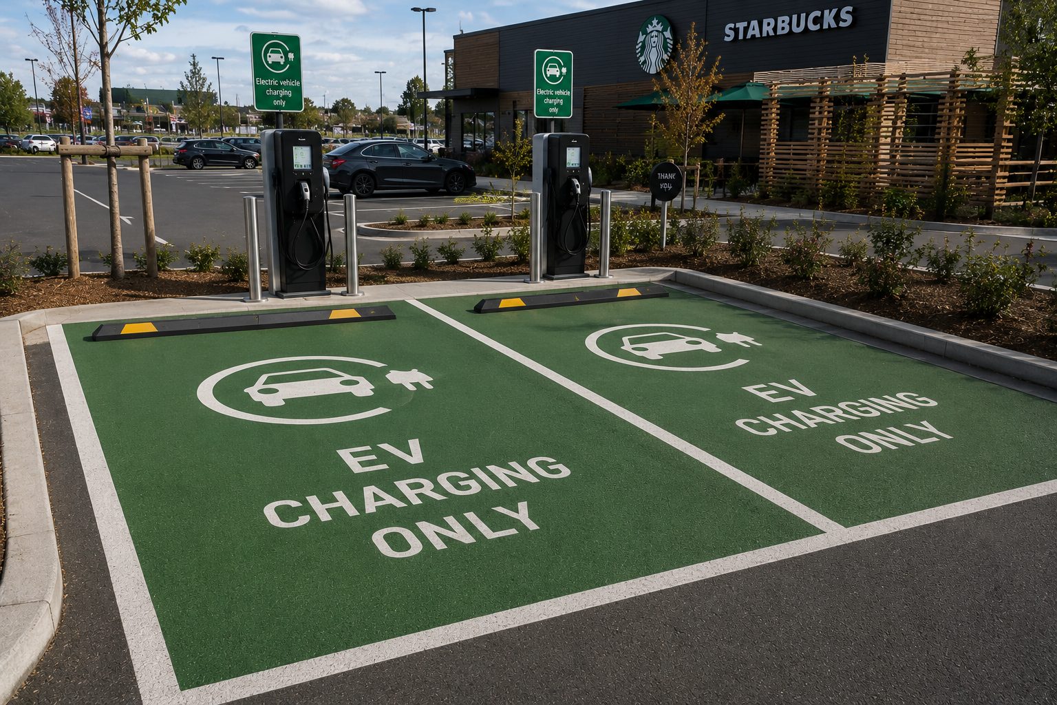 Accessible and EV bay markings by Ulteum Marking
