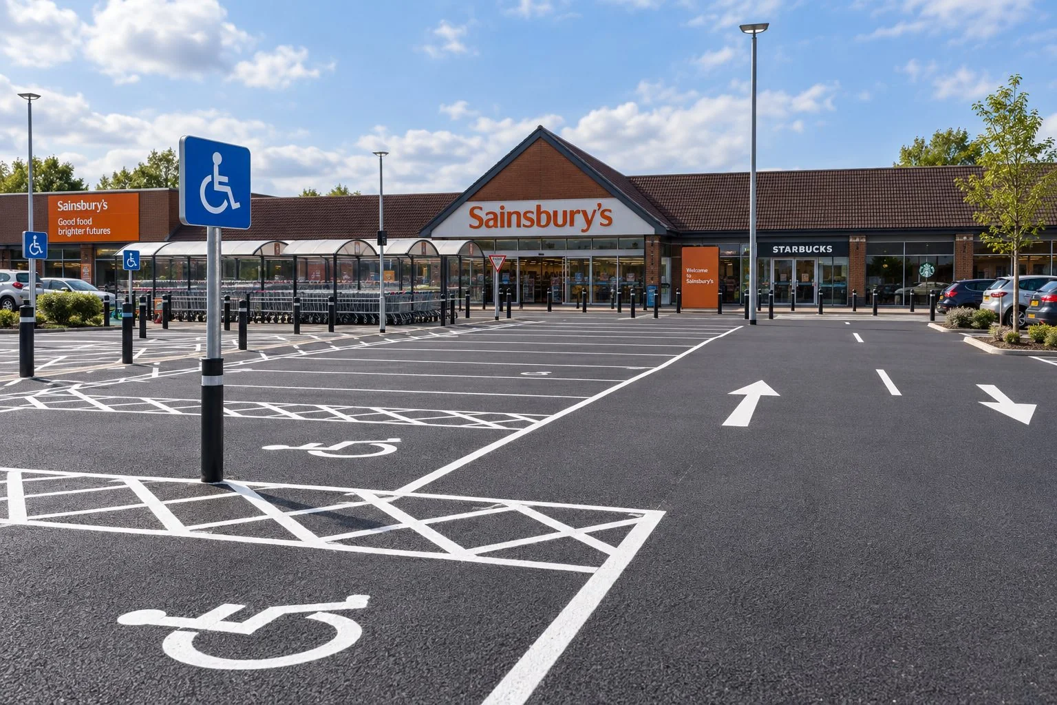 Commercial car park line marking by Ulteum Marking