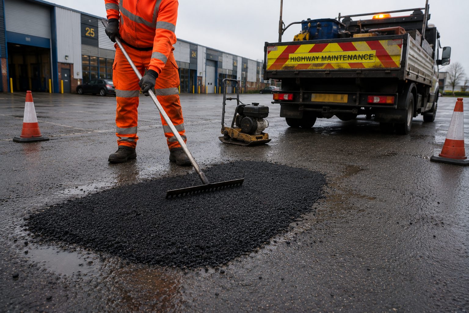 Asphalt and surface repair works by Ulteum Marking