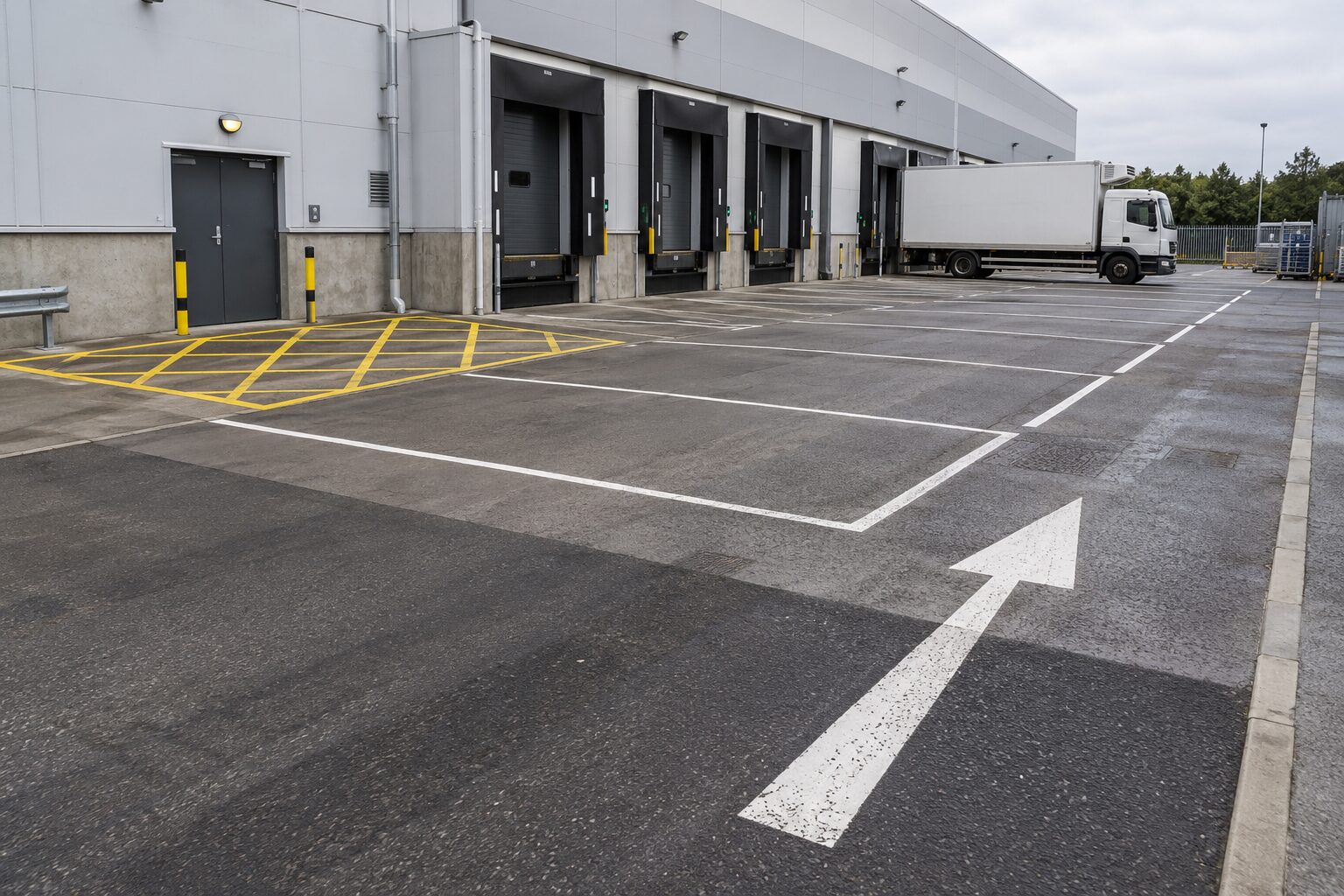 Loading bay and commercial service area line marking