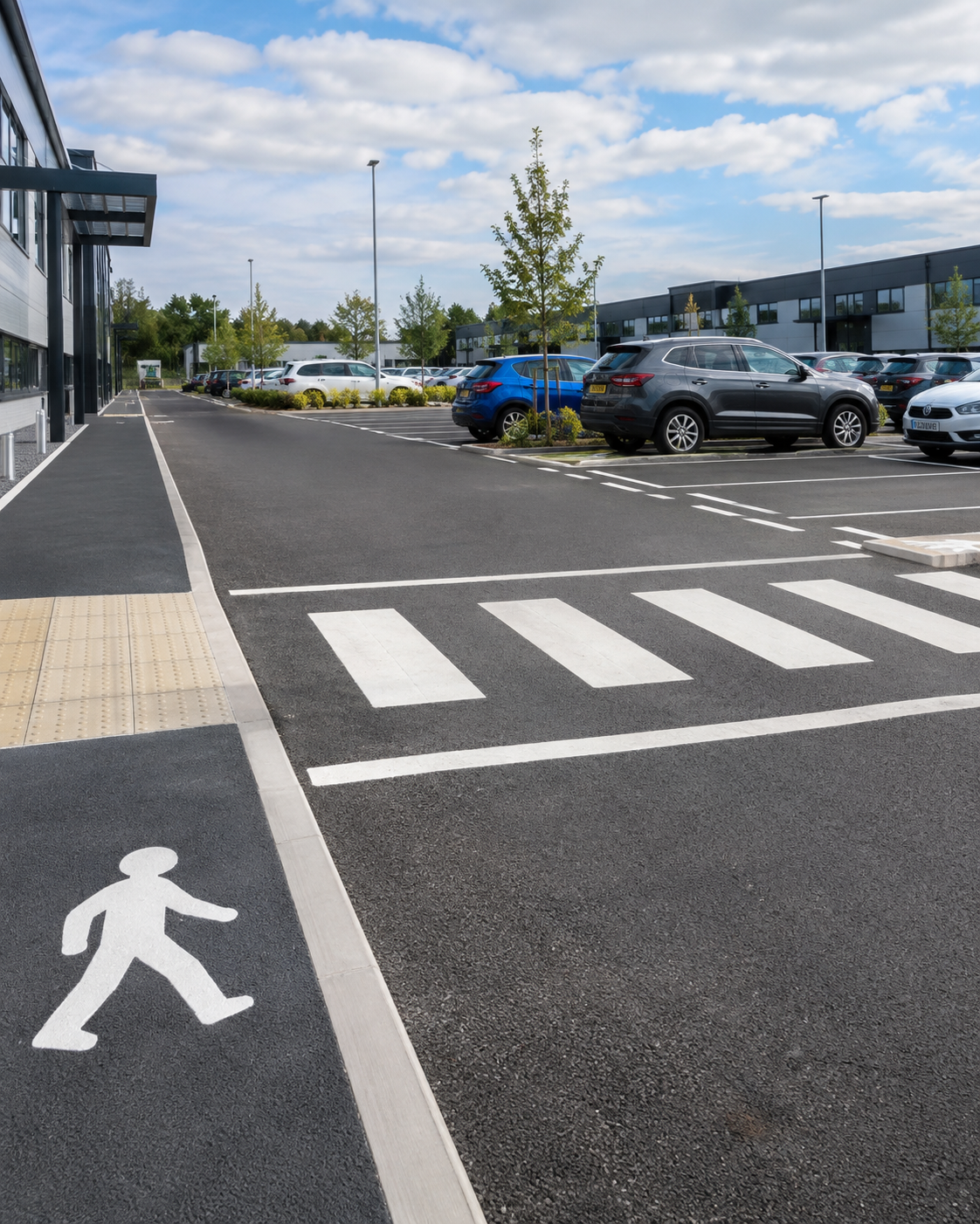 Pedestrian route and crossing markings by Ulteum Marking